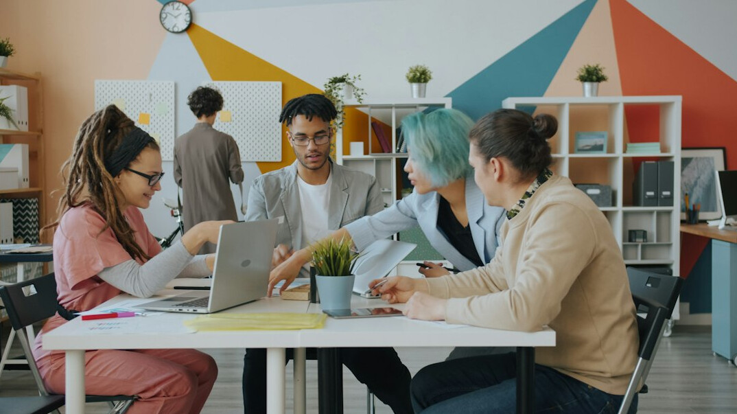 group of people discussing