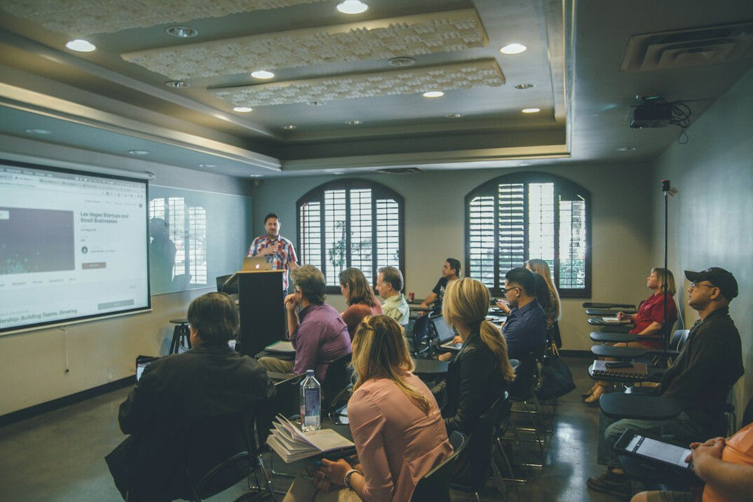 woman speaking in conference